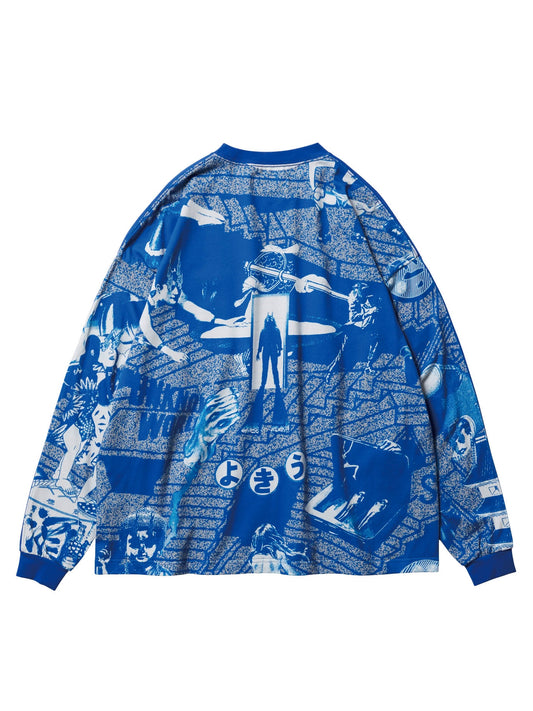 EVISEN Card L/S Tee - Blue