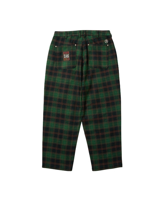 EVISEN Check Wool Painter Pants - Green