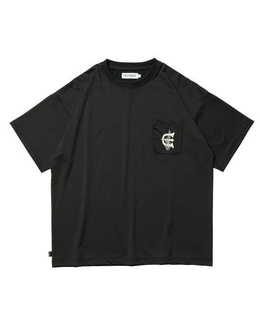 EVISEN Fire Rectangle Logo Pocket Tech Tee - Black
