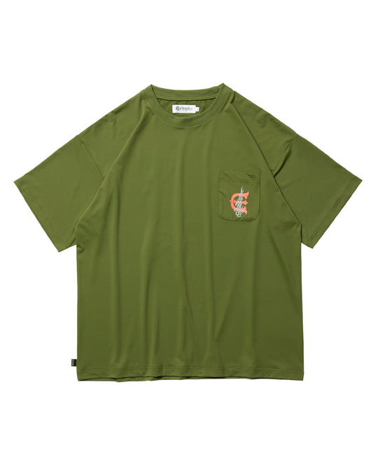 EVISEN Fire Rectangle Logo Pocket Tech Tee - Forest