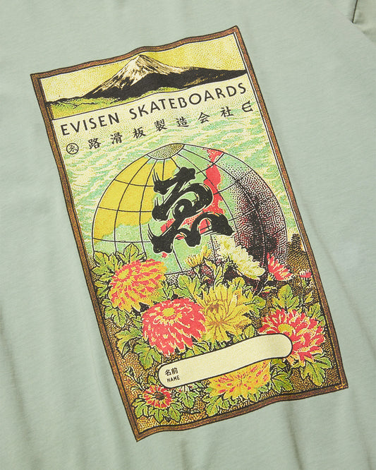 EVISEN Globe Label Tee - Dusty Teal