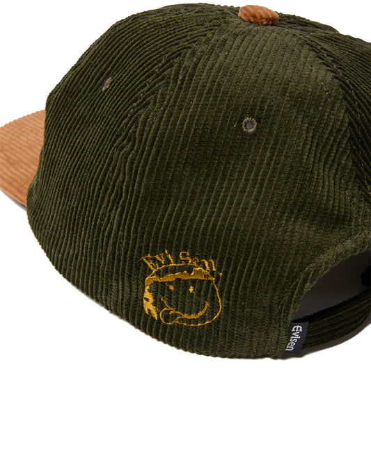 EVISEN Cord One-Up 6 Panel Cap - Olive/Brown