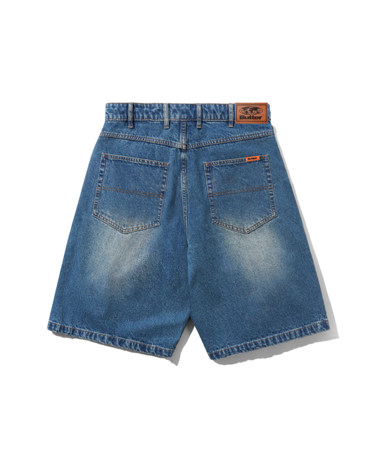 BUTTER GOODS Baggy Denim Shorts - Distressed Indigo
