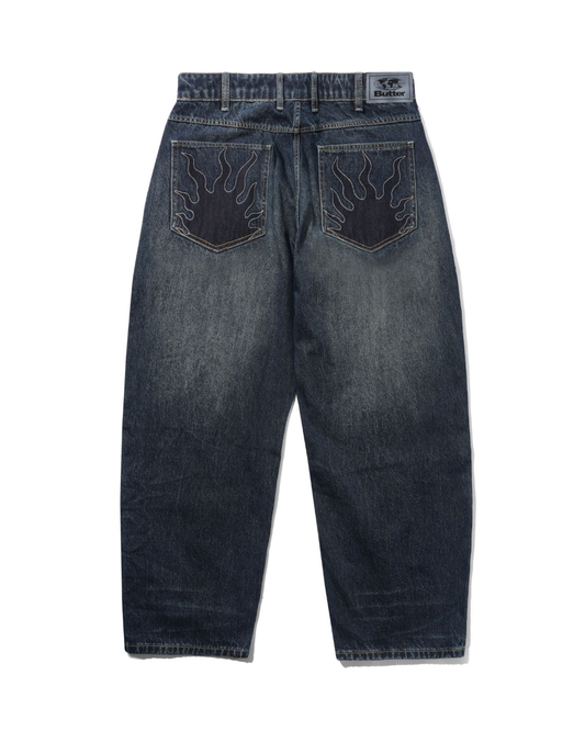 BUTTER GOODS Solar Fade Denim Jeans - Blue Tint Ripple