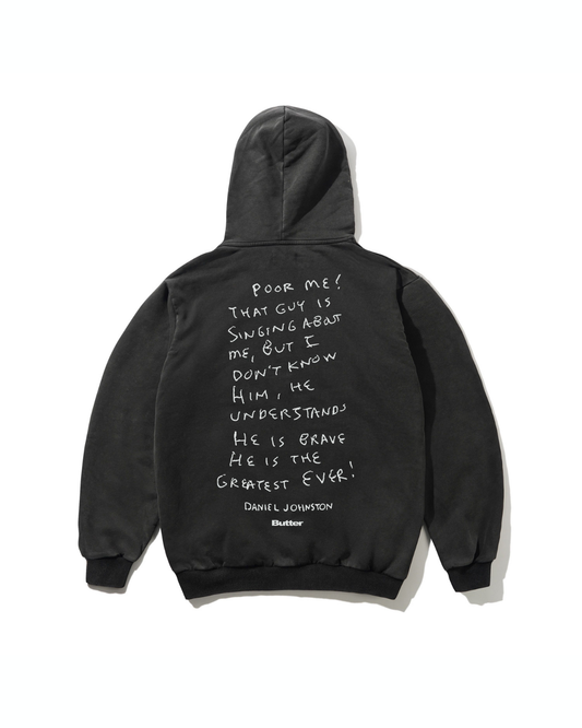 BUTTER GOODS | DANIEL JOHNSTON Enemy Pullover Hood - Distressed Washed Black