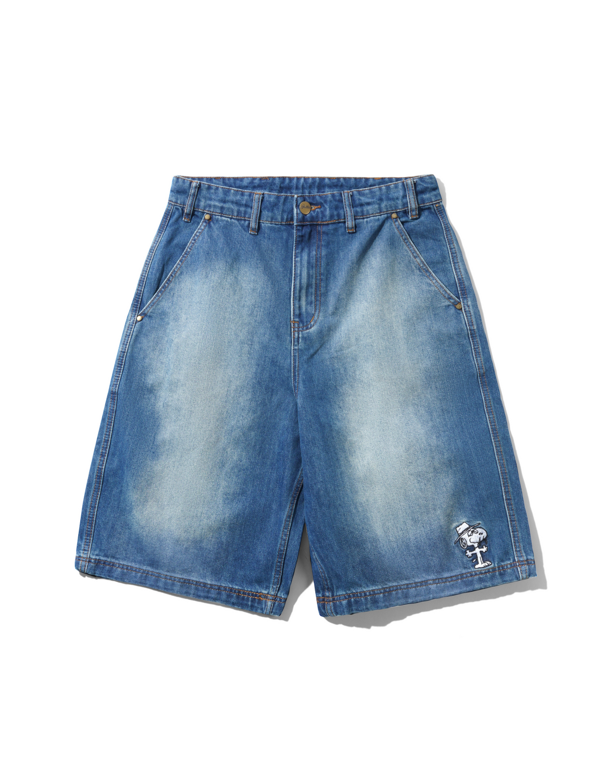 BUTTER GOODS | PEANUTS Spike Work Shorts - Distressed Indigo