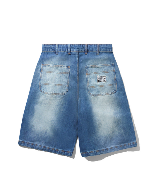 BUTTER GOODS | PEANUTS Spike Work Shorts - Distressed Indigo