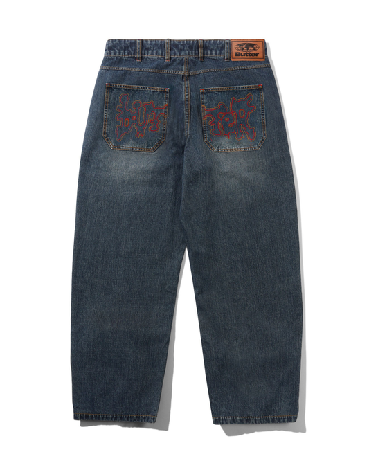 BUTTER GOODS Blotch Denim Jeans - Streaky Navy