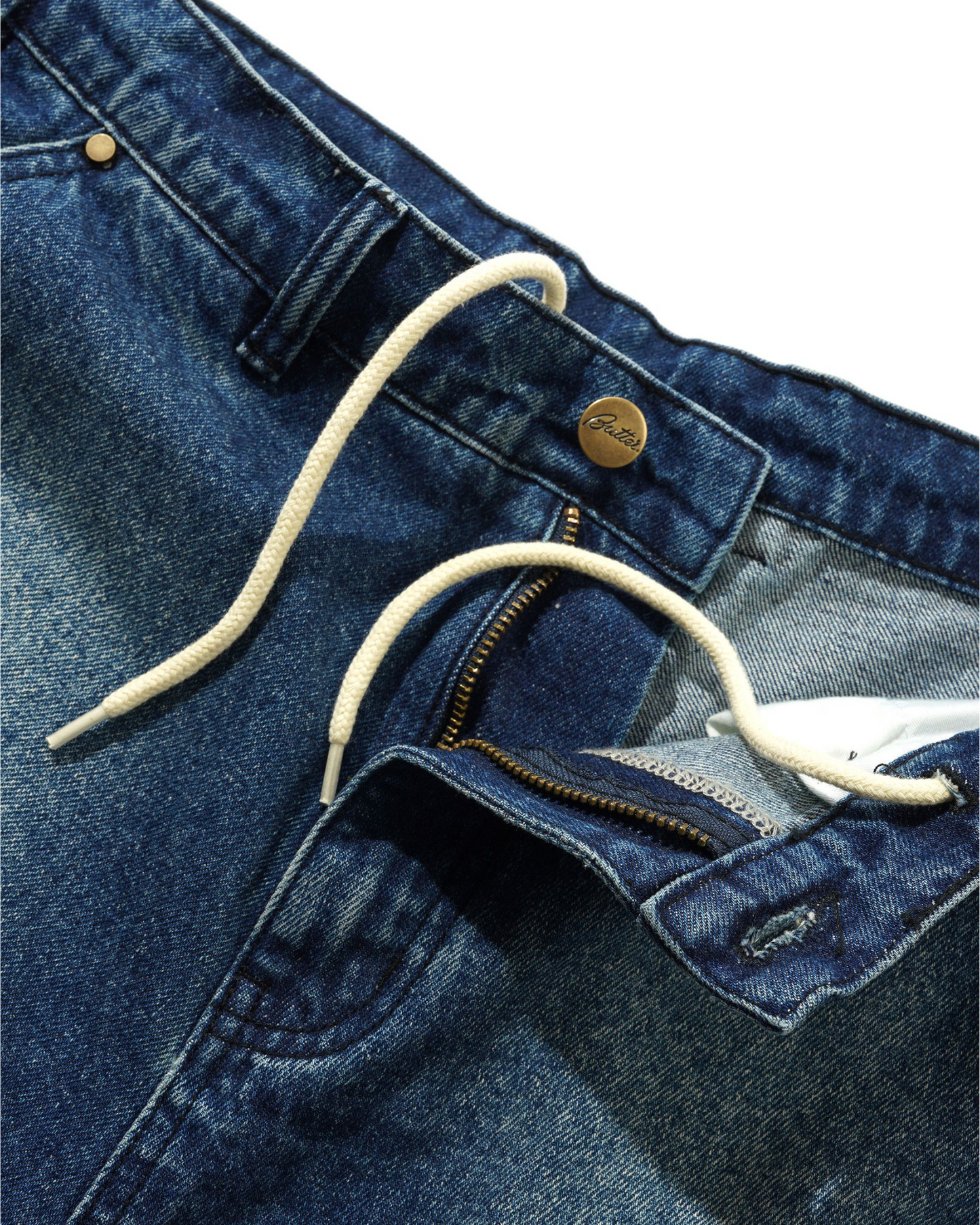 BUTTER GOODS Work Shorts - Distressed Indigo