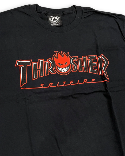 THRASHER x Spitfire Big Head Outline Tee - Black