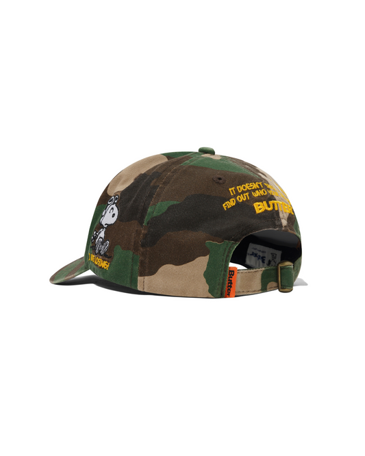 BUTTER GOODS | PEANUTS Rats 6 Panel Cap - Washed Camo