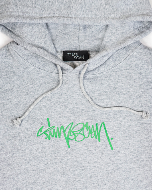 TIMESCAN Script Logo Hoodie - Ash