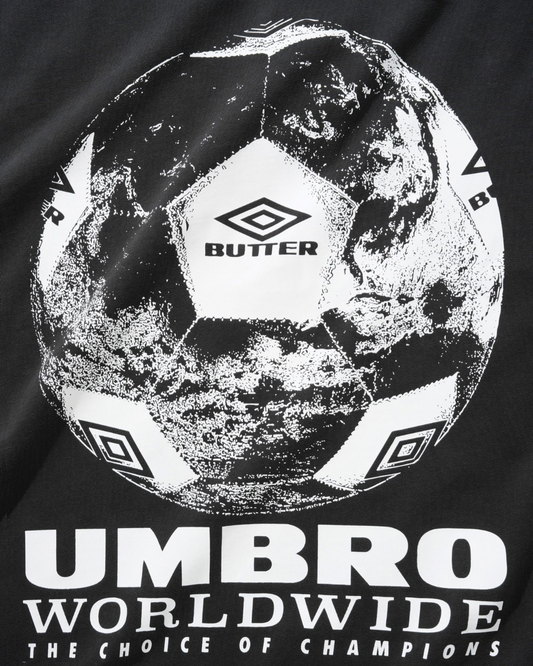 BUTTER GOODS | UMBRO World Game Tee - Washed Black