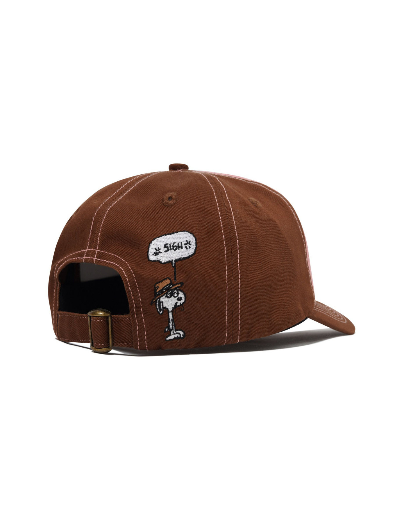 BUTTER GOODS | PEANUTS Spike 5 Panel Cap - Brown / Light Pink