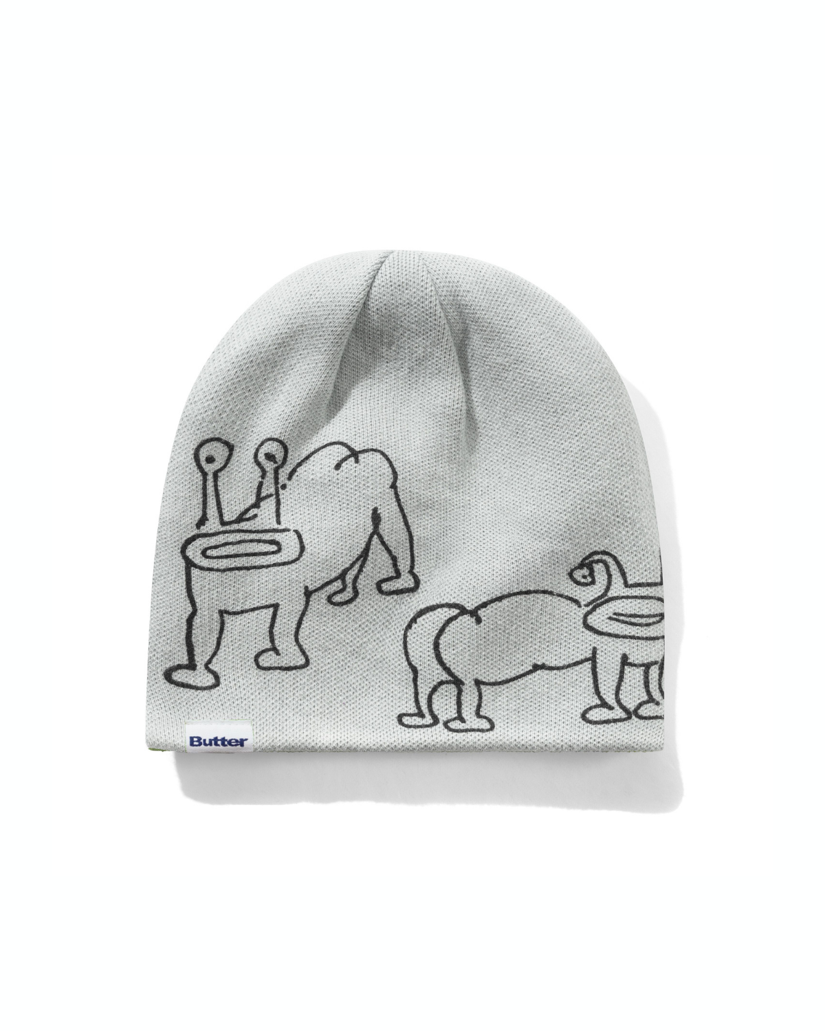 BUTTER GOODS | DANIEL JOHNSTON Frog Reversible Beanie - Lime/Grey