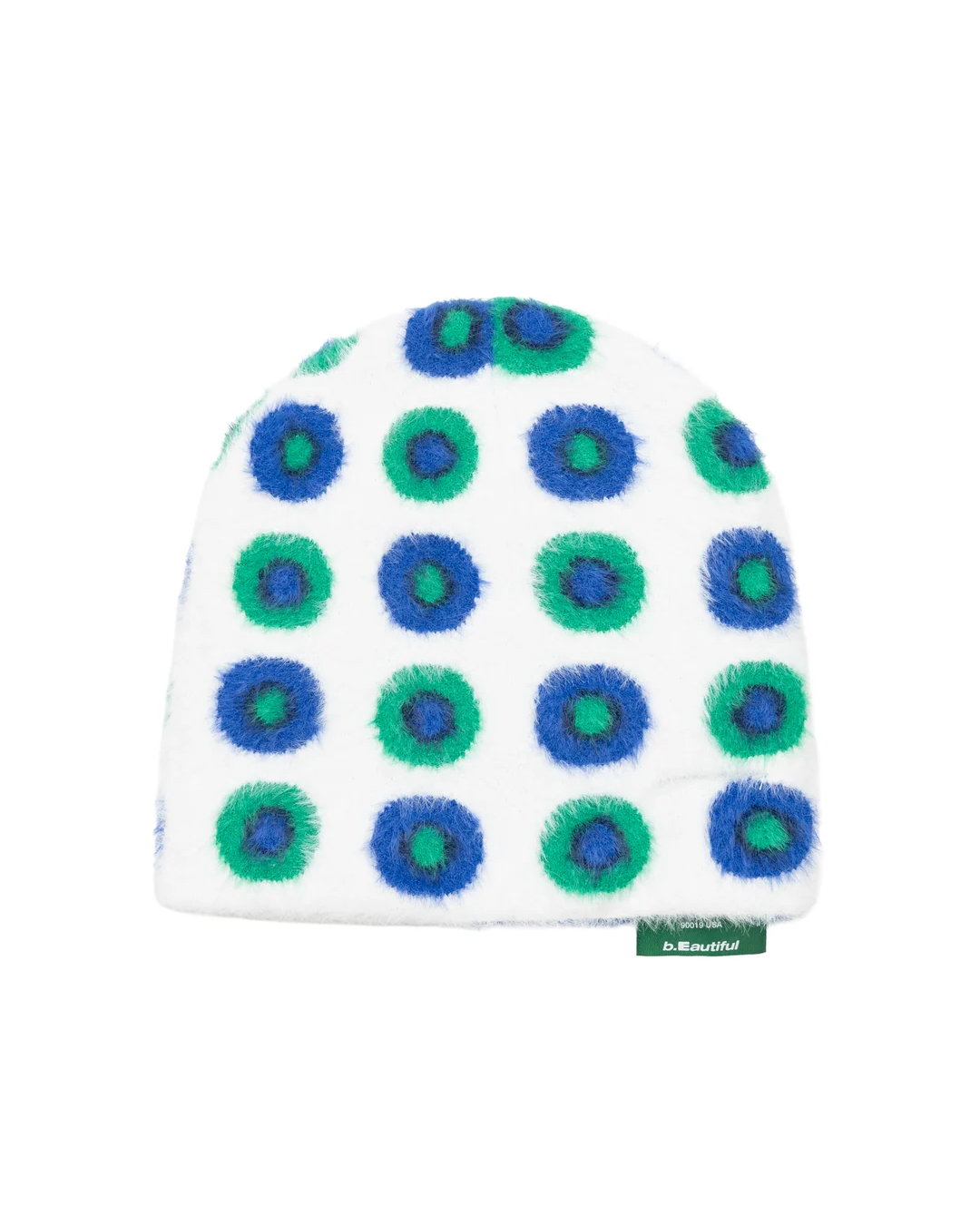 b.Eautiful Department Mohair Beanie - White/Blue