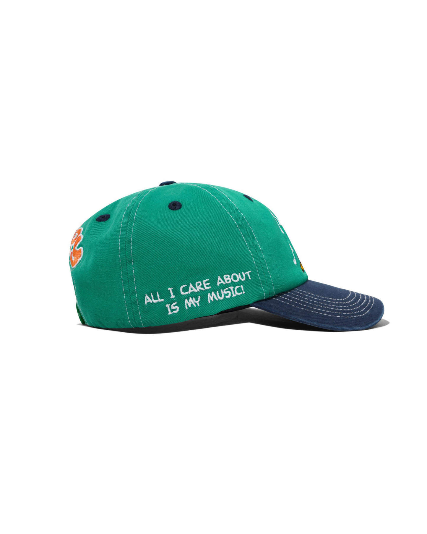 BUTTER GOODS | PEANUTS Music Snapback Cap - Washed Kelly Green / Navy