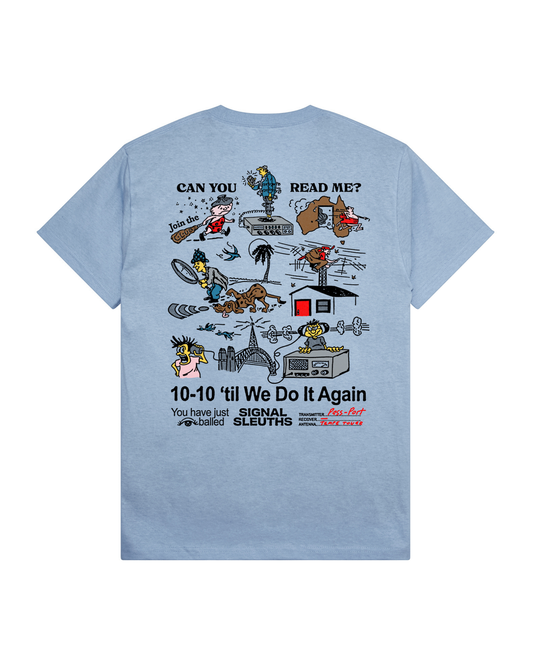 Passport Radio Silence Tee - Stonewash Blue