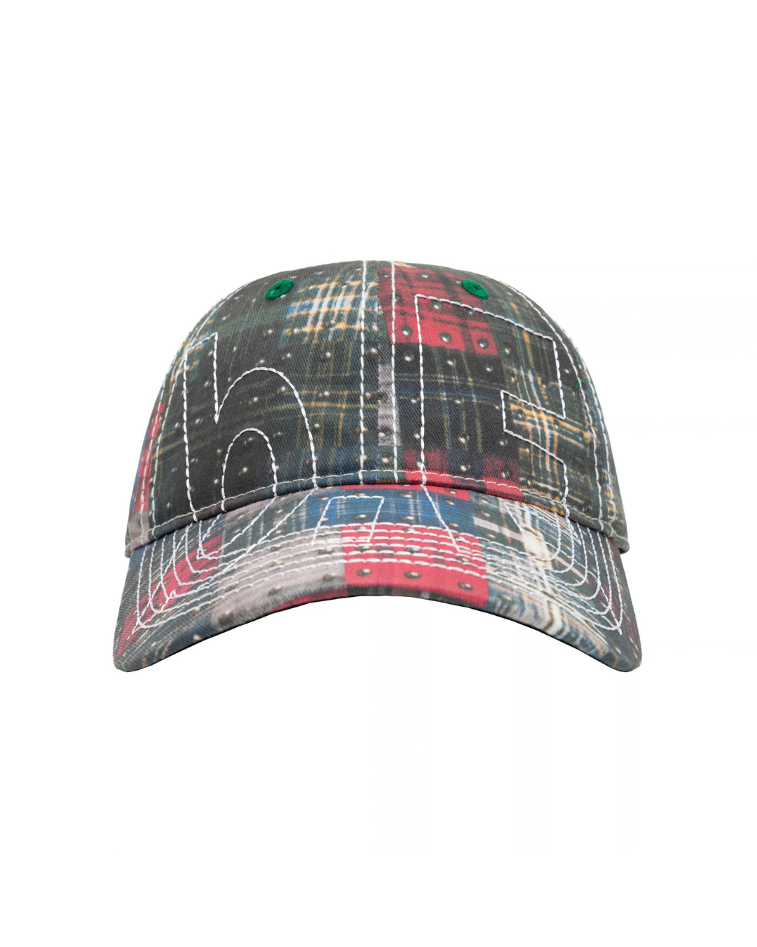 b.Eautiful Vapor Low Profile Hat - Studded Plaid/White