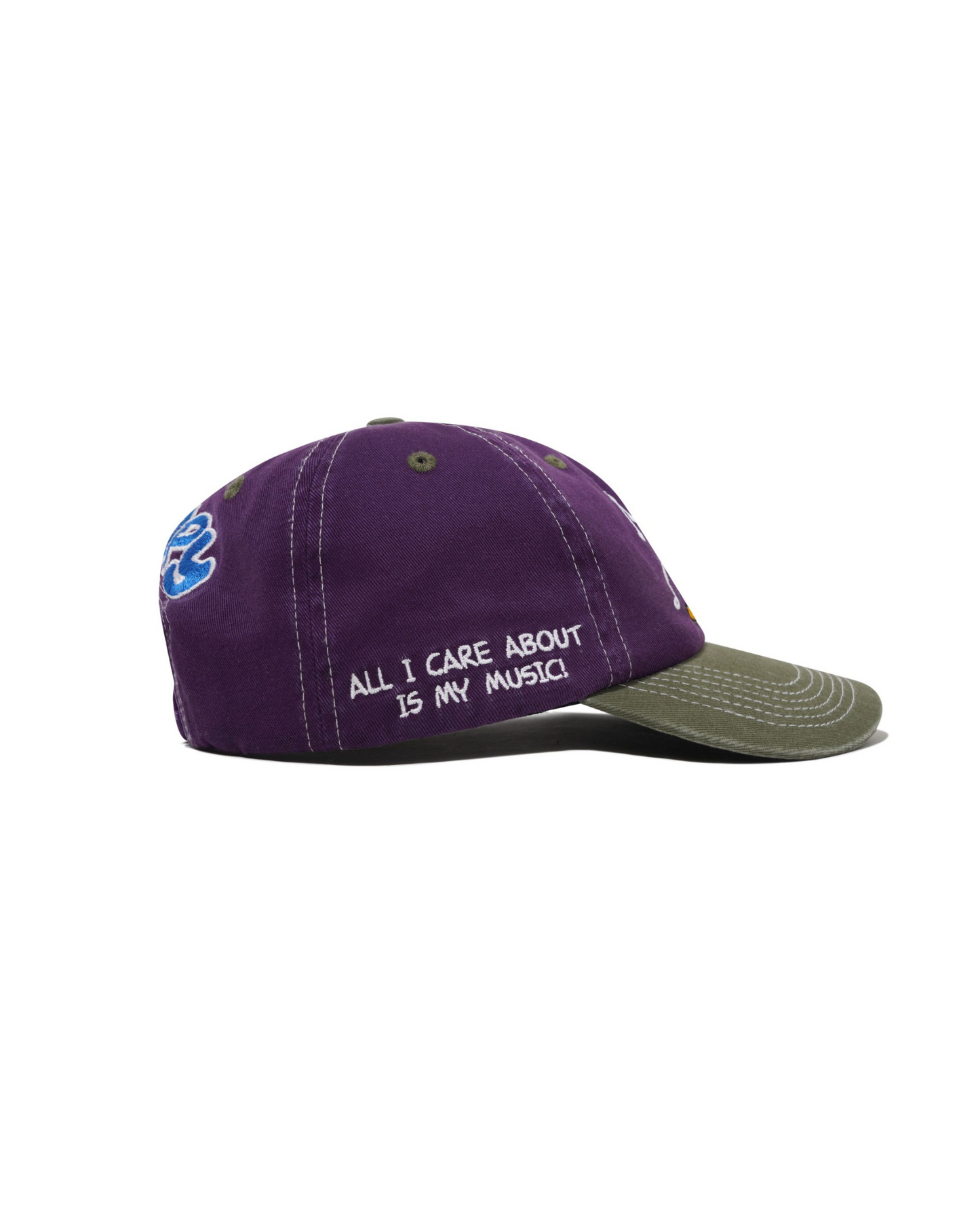 BUTTER GOODS | PEANUTS Music Snapback Cap - Washed Purple / Fern