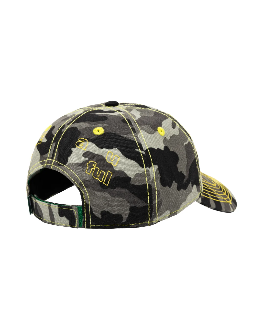 b.Eautiful Vapor Low Profile Hat - Dark Grey Camo/Yellow