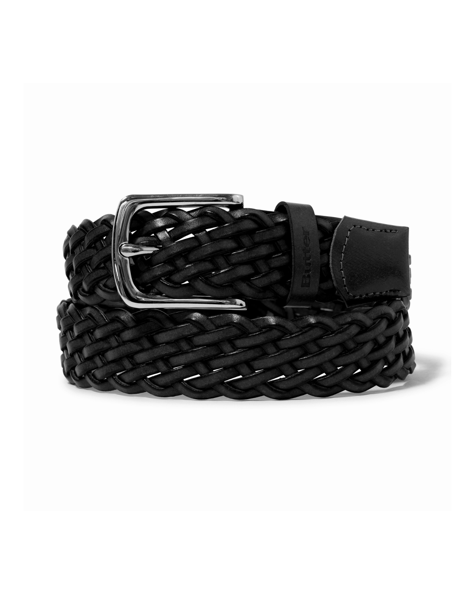 BUTTER GOODS Leather Braided Belt Black – Sk8Station