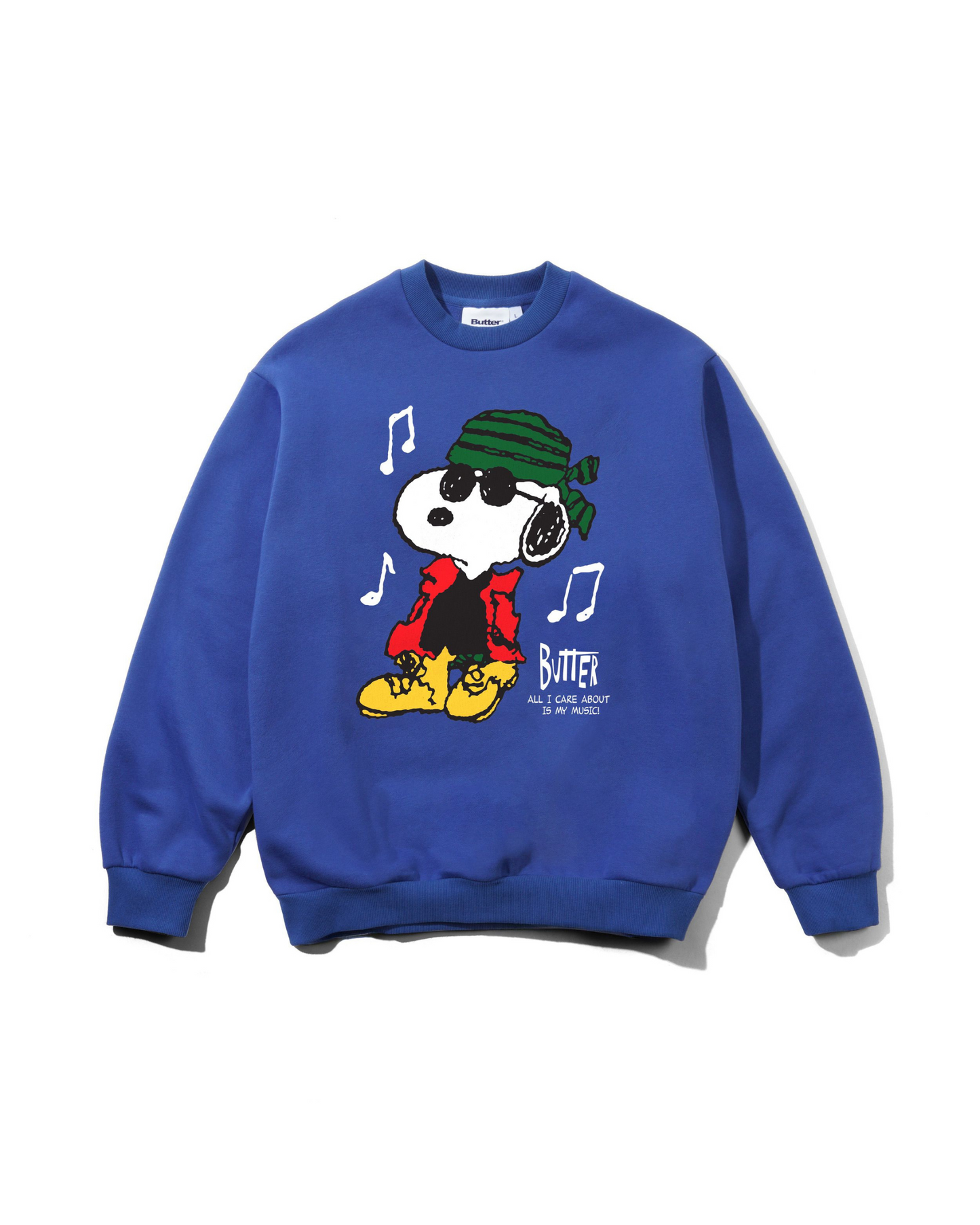 BUTTER GOODS | PEANUTS Music Crewneck - Royal