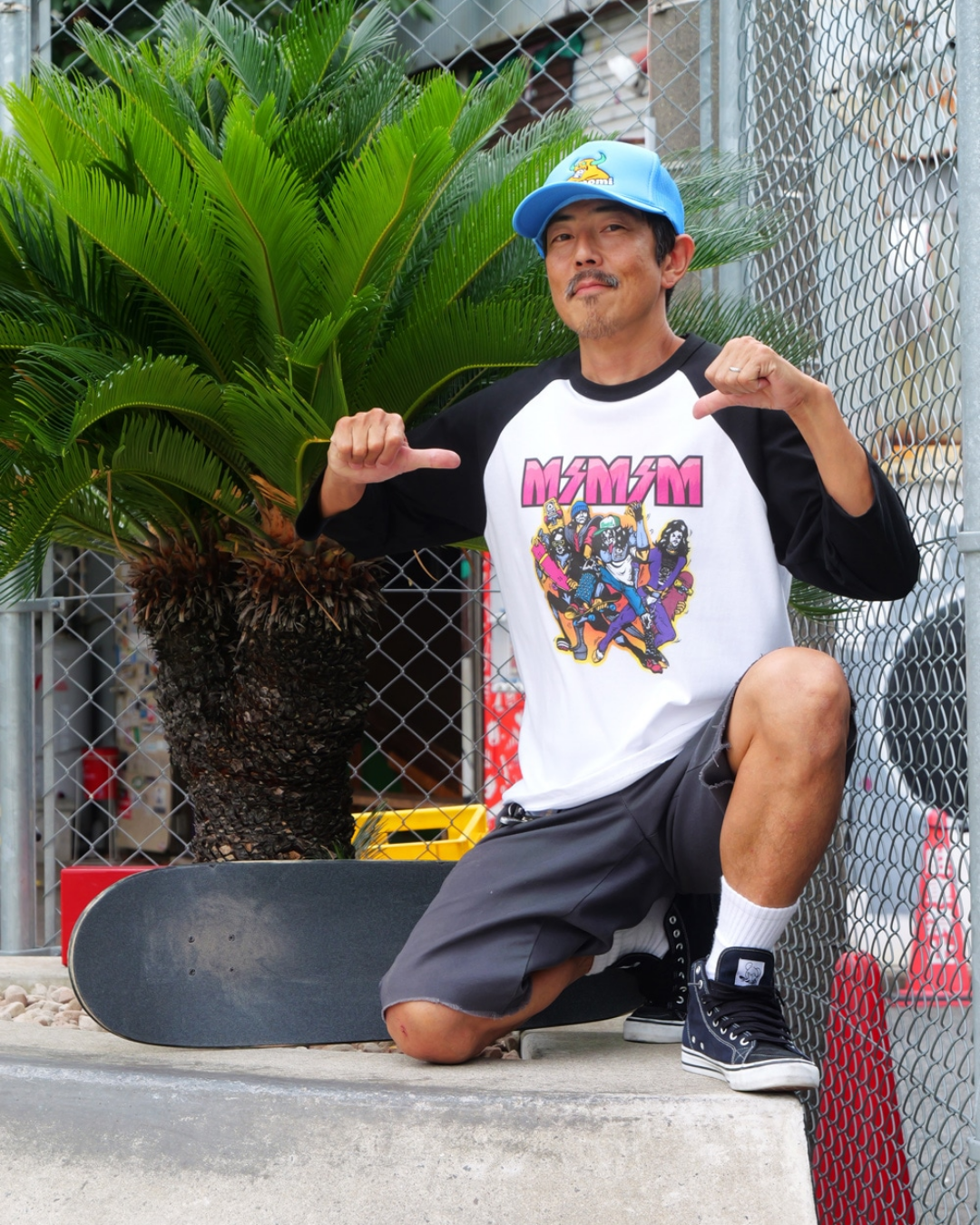MxMxM Skate Rock And Roll Raglan Tee - White/Black