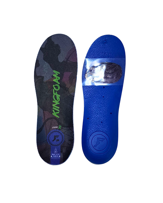 FP Kingfoam Orthotics Fluid-X Mid Insoles - Black Camo/Green