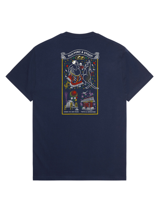 EVISEN x PASSPORT Karaoke Tee - Navy