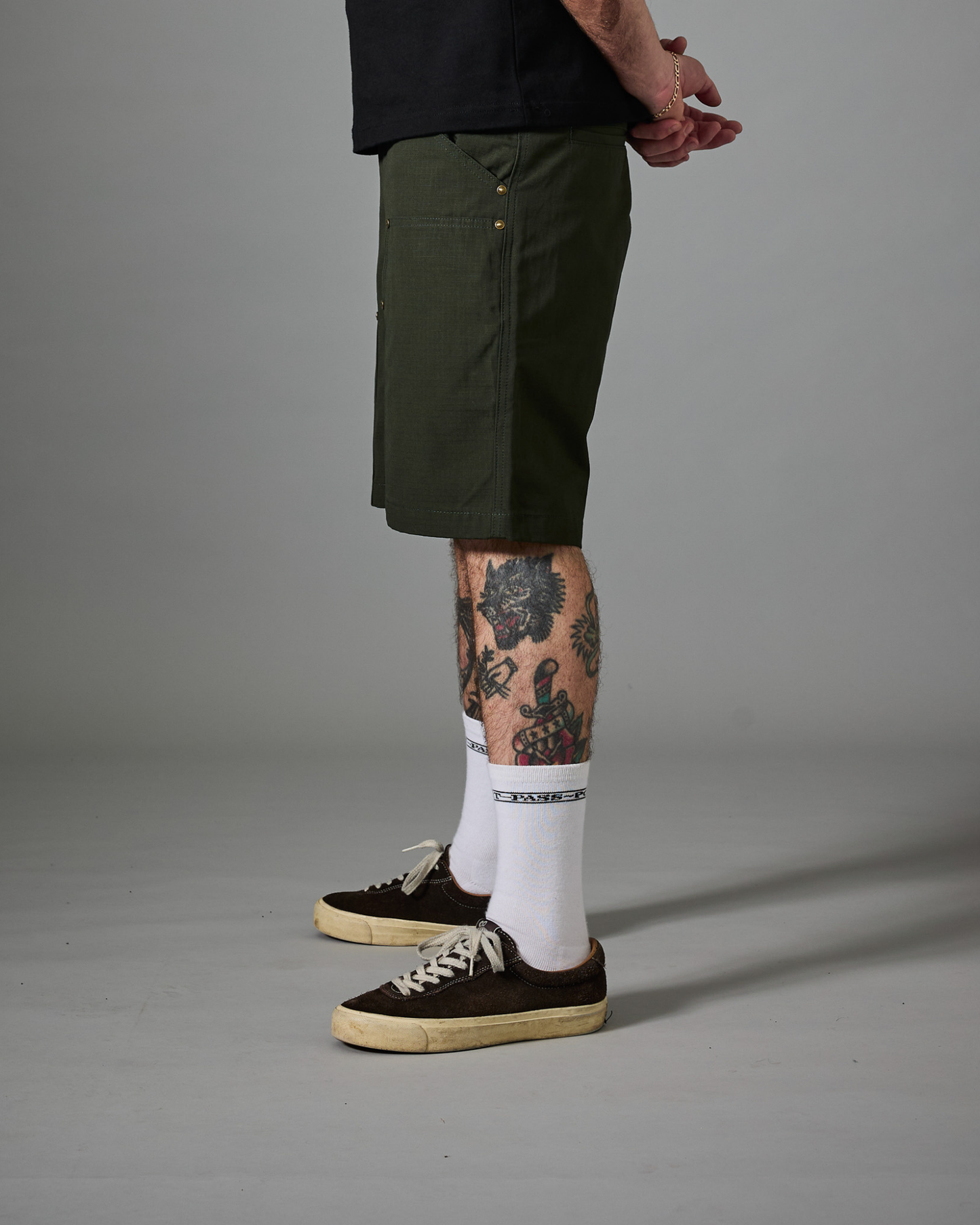 Passport Ripstop Double Knee Diggers Club Short - Dark Military