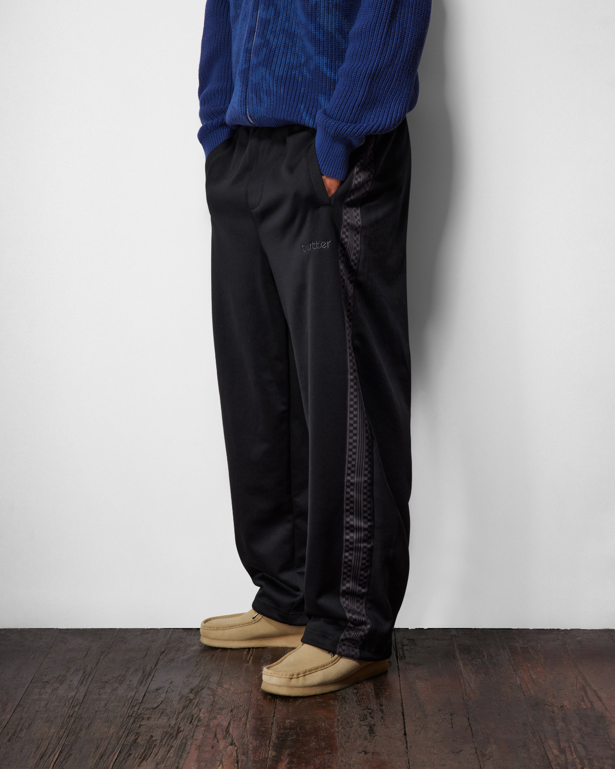 BUTTER GOODS Check Tape Trackpants - Brown