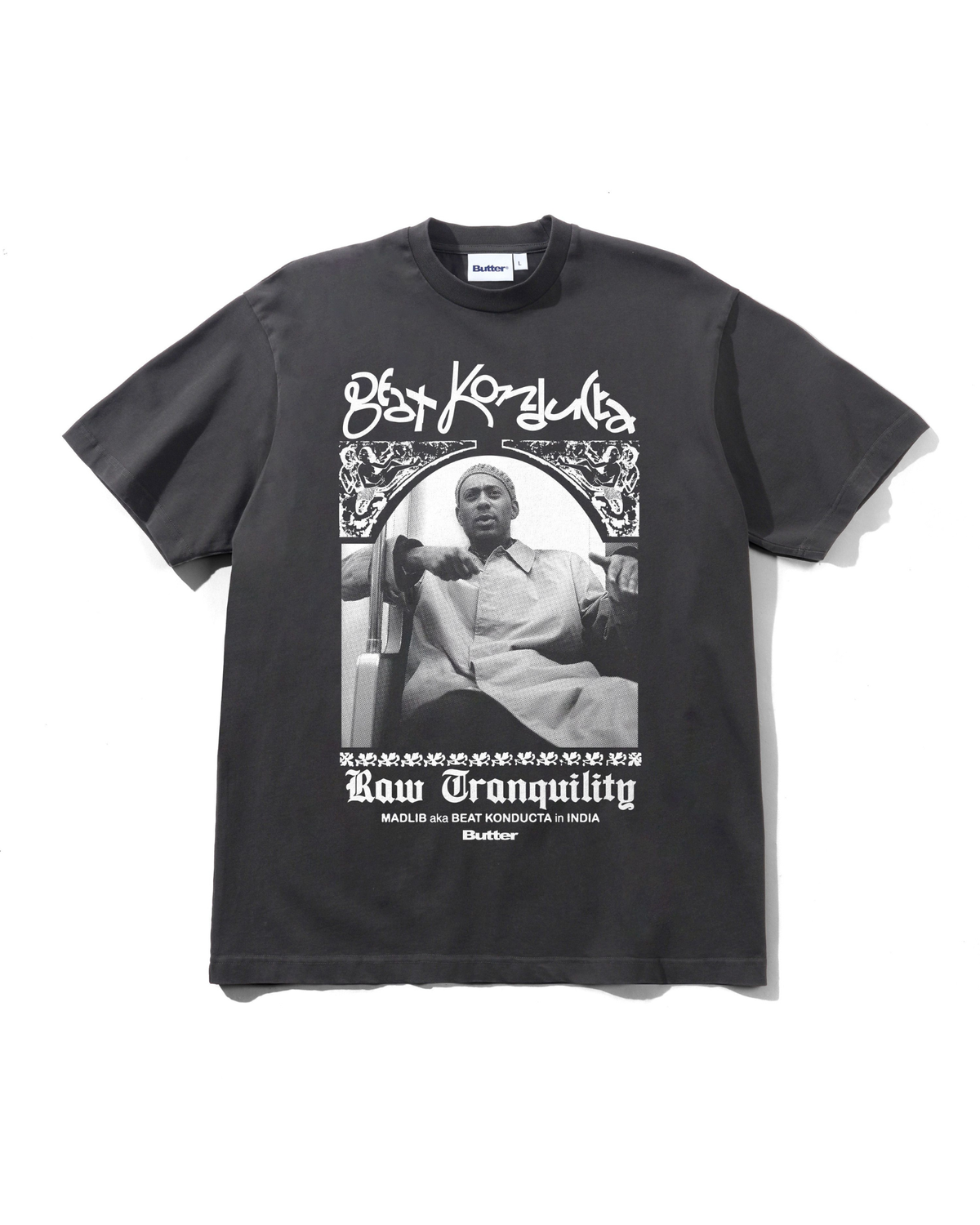 BUTTER GOODS x MADLIB India Tee - Washed Black