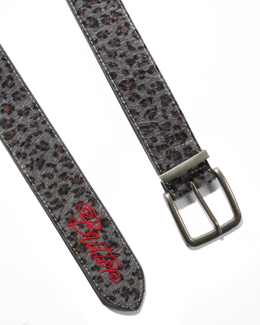 BUTTER GOODS Animal Hide Belt - Grey Leopard
