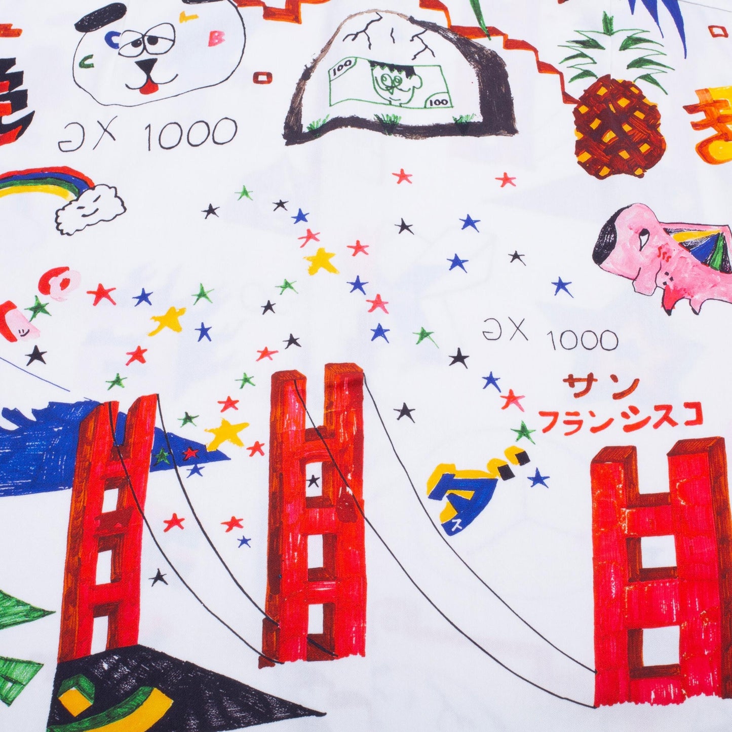 GX1000 Panda Sex Rayon Button Down Shirt - White