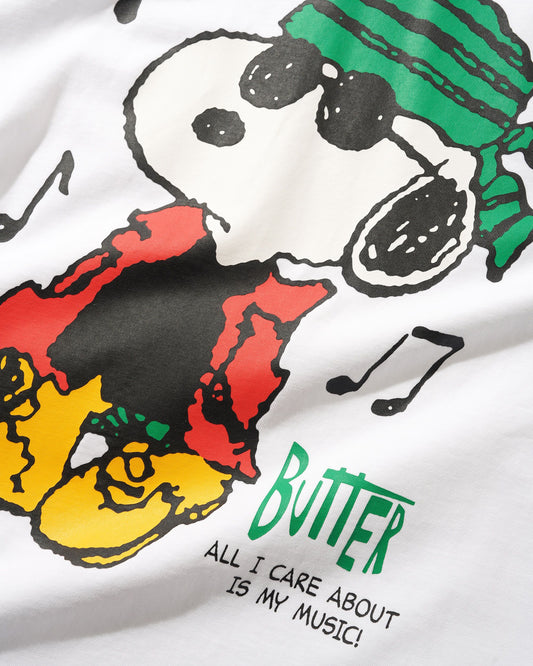 BUTTER GOODS | PEANUTS Music Tee - White