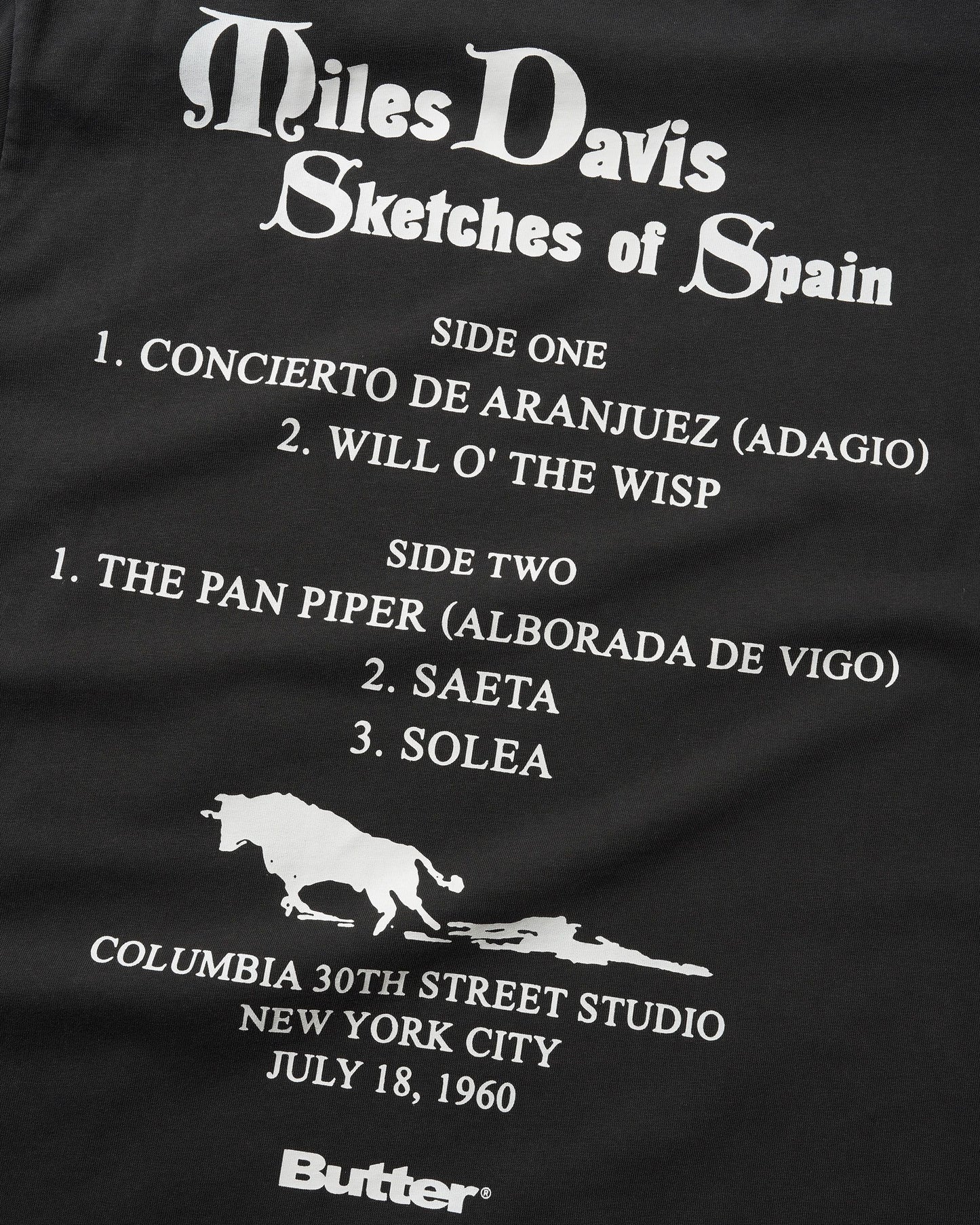 BUTTER GOODS Sketches Of Spain Tee - Washed Black