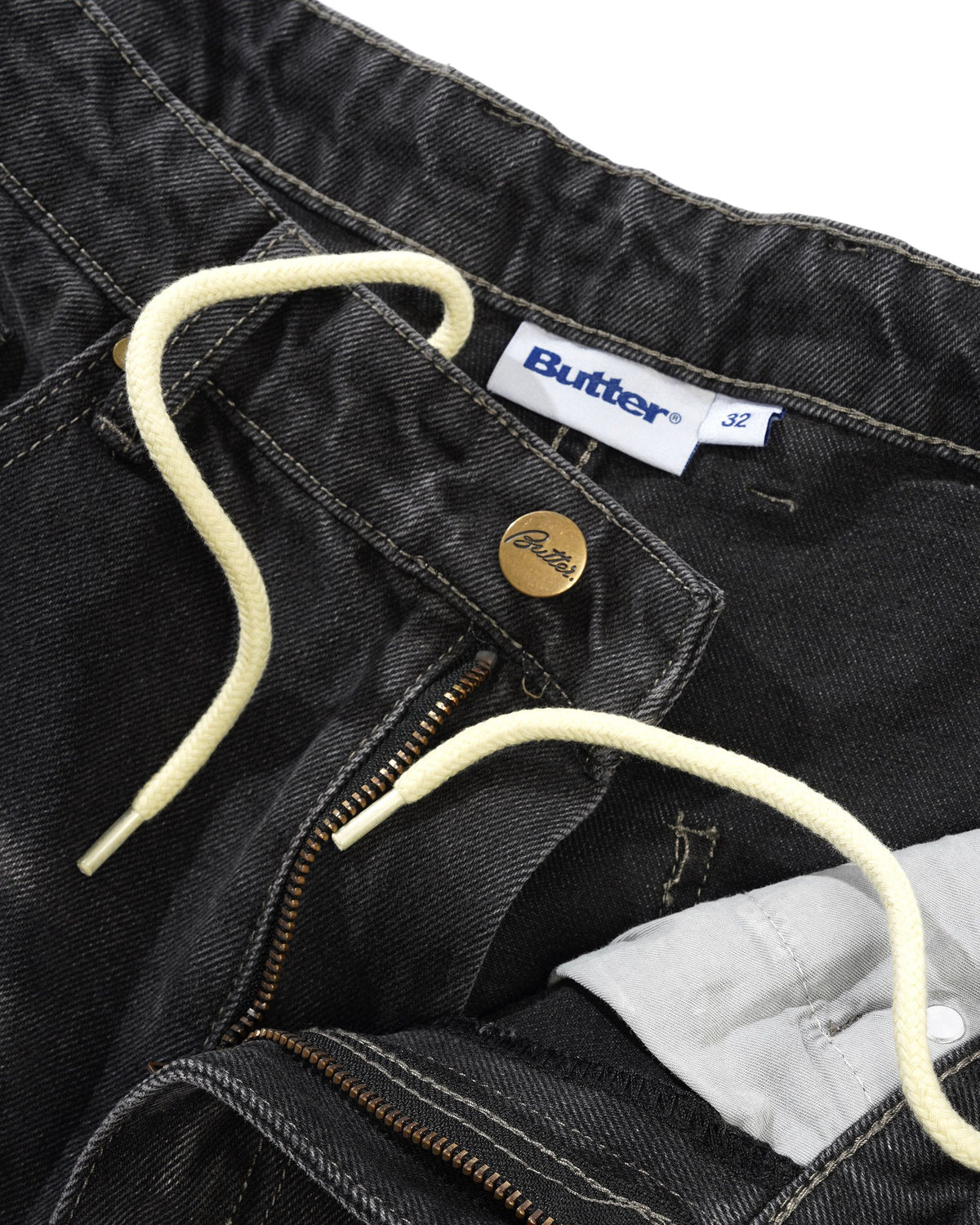 BUTTER GOODS Wide-Cut Denim Jeans - Washed Black