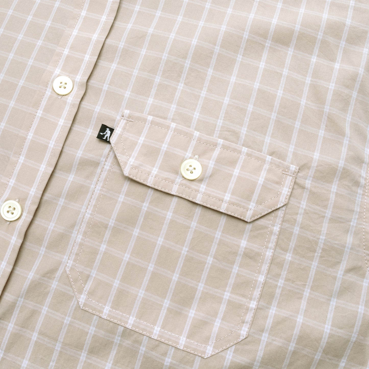 PASSPORT Workers Check Shirt - Cream