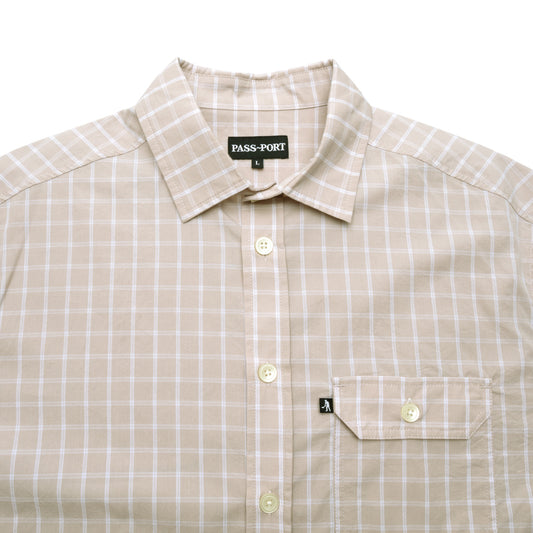 PASSPORT Workers Check Shirt - Cream