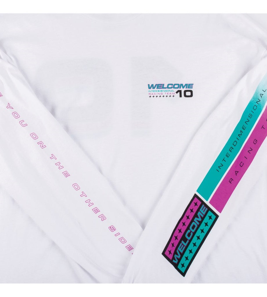 WELCOME Space Race Mock Neck L/S Tee - White
