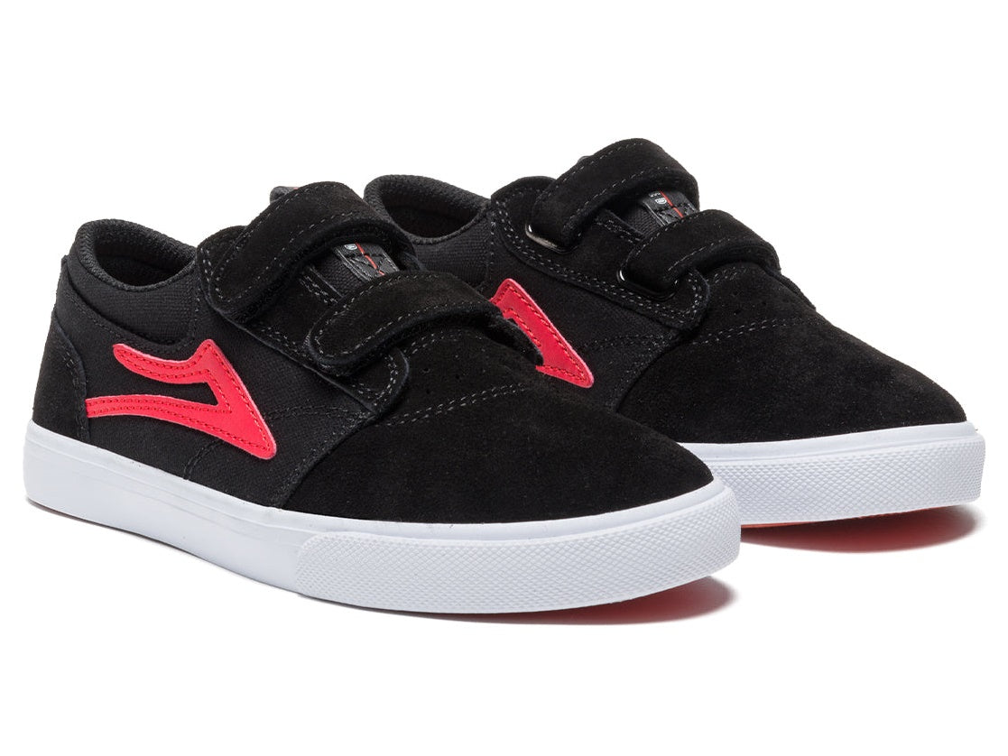 LAKAI Griffin Kids Shoes - Black/Flame Suede