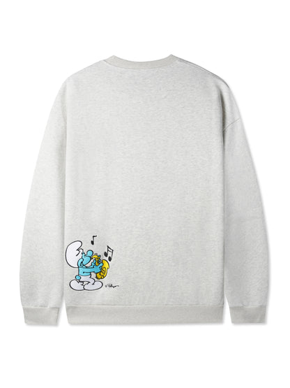 BUTTER GOODS x The Smurfs Harmony Crewneck Sweatshirt - Ash Grey