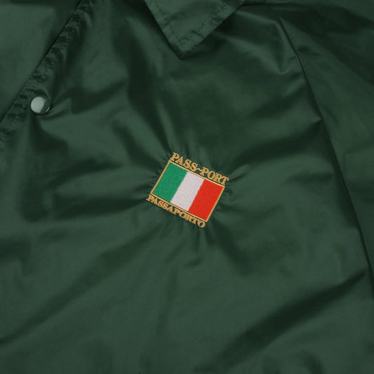 PASSPORT INTERNATIONAL TEA TOWEL ITALY COACH JACKET - FOREST GREEN