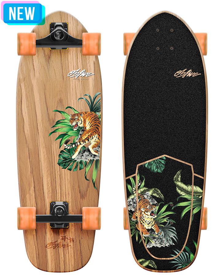 OBFive Psyched Tiger Surf Skate 31"