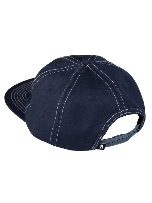 Passport Corkscrew 5 Panel Cap - Navy