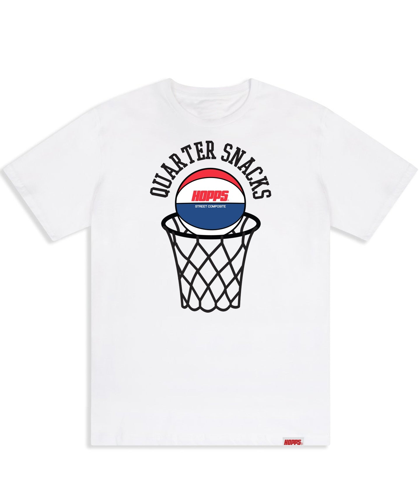 HOPPS x Quartersnacks ストリート コンポジット T シャツ - ホワイト