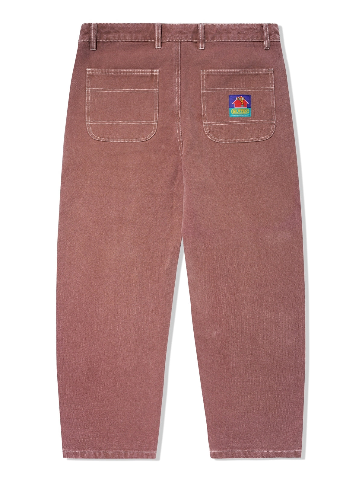 BUTTER GOODS Washed Canvas Double Knee Pants - Brick