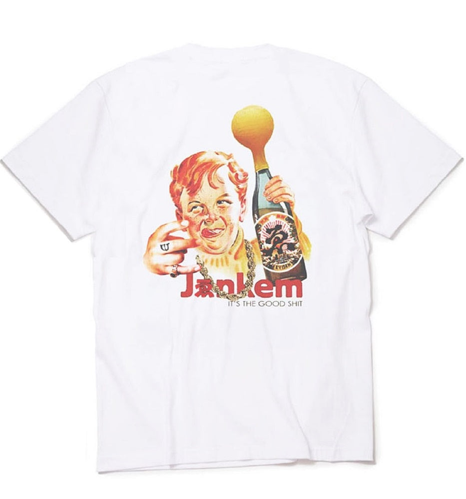 EVISEN X JENKEM 日本酒ボトルボーイ T シャツ - ホワイト