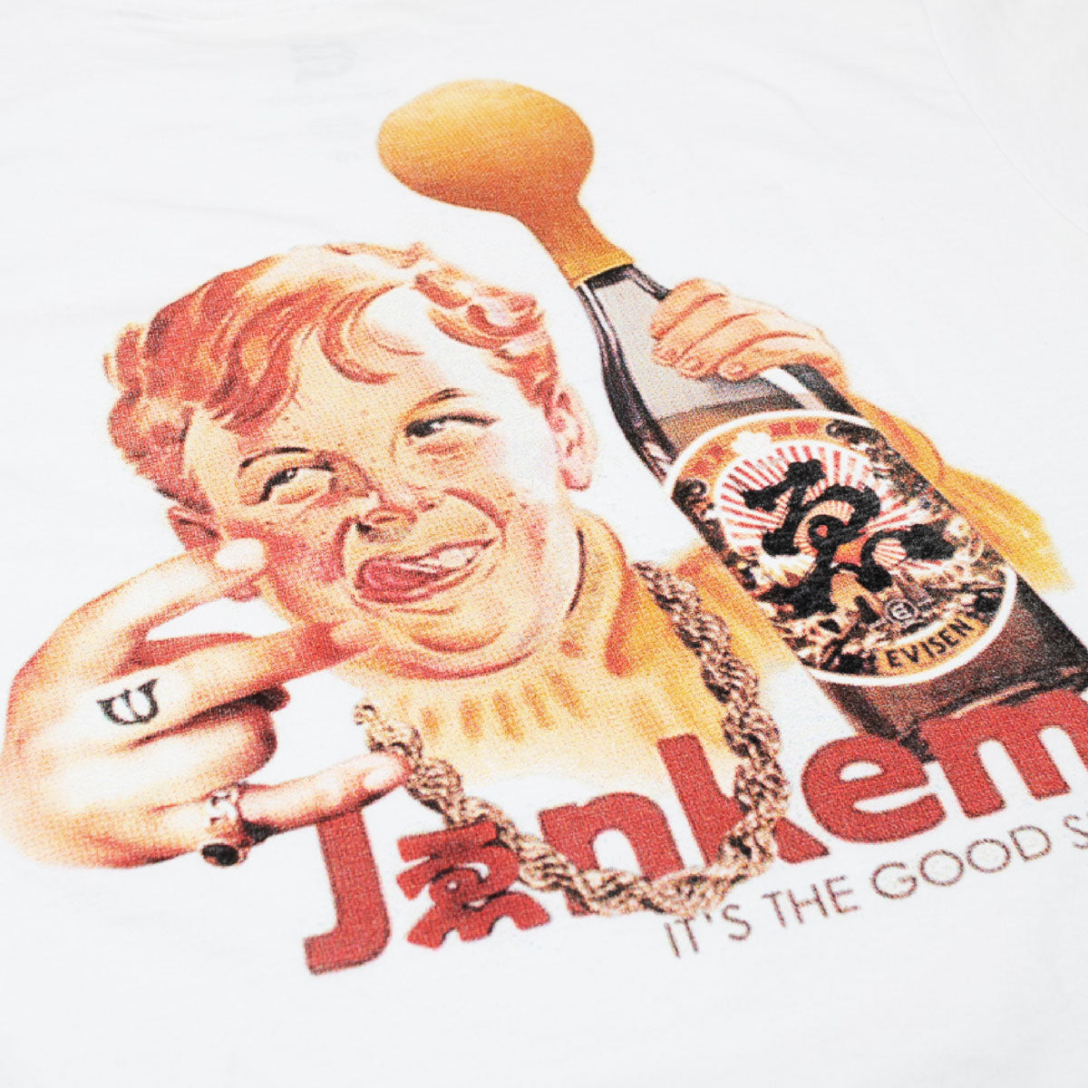 EVISEN X JENKEM 日本酒ボトルボーイ T シャツ - ホワイト